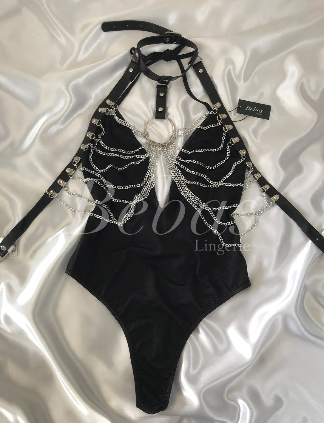 BODY CON ARNÉS Y CADENAS EN PECHO - Bebas Lingerie México