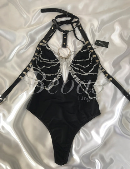 BODY CON ARNÉS Y CADENAS EN PECHO - Bebas Lingerie México